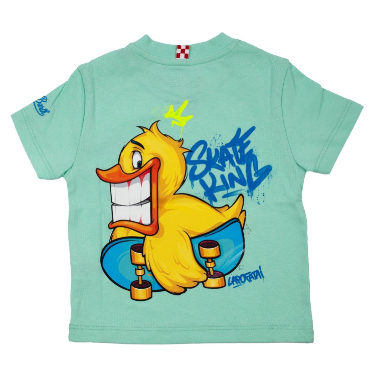 SAINT BARTH T-shirt verde acqua duck da bambino