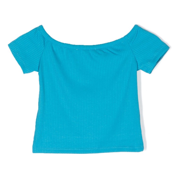 MSGM T-shirt in cotone a costine bianca per bambina