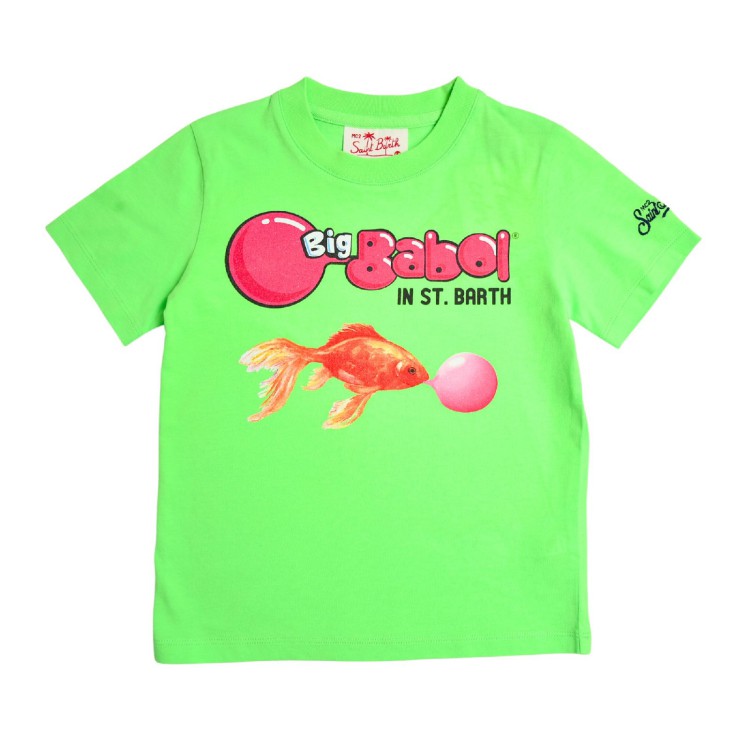 SAINT BARTH T-shirt verde con stampa  bambina