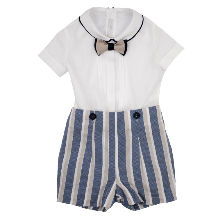 BABY A Comlpeto elegante  bluette bianco blu per neonato