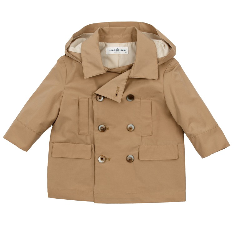 COLORI CHIARI Trench doppiopetto beige per neonato