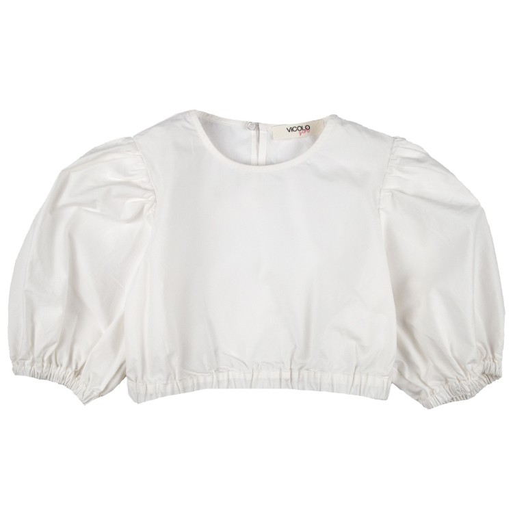 VICOLO Top in cotone panna per bambina