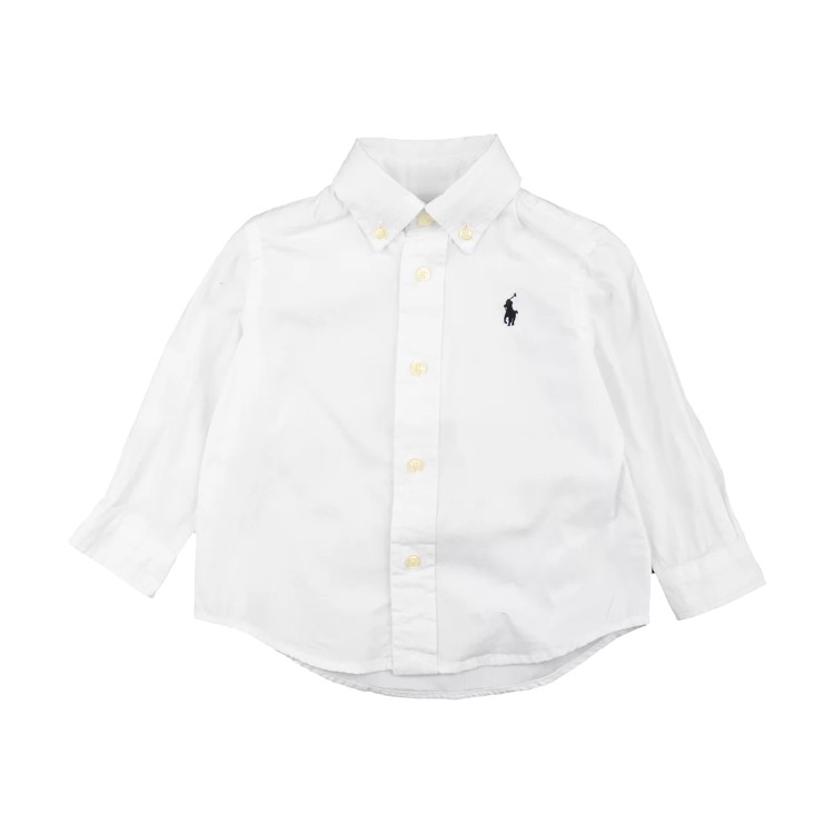 RALPH LAUREN Camicia button-down Oxford bianca neonato