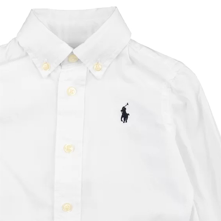 RALPH LAUREN Camicia button-down Oxford bianca neonato