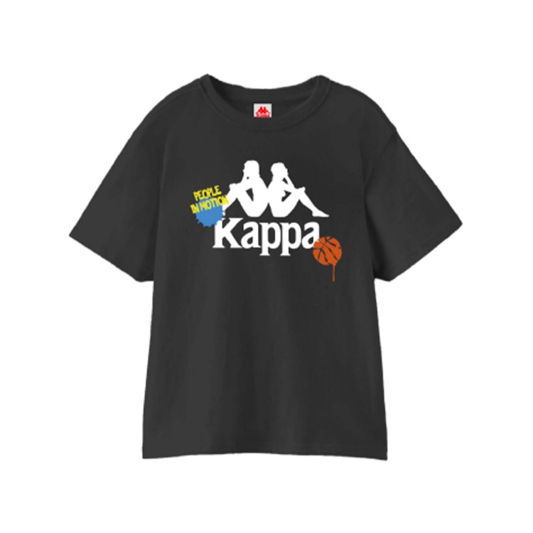 KAPPA T-shirt girocollo con maniche corte nera per bambino