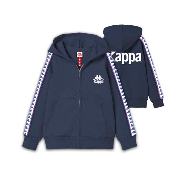 KAPPA Felpa con zip e cappuccio blu per bambino