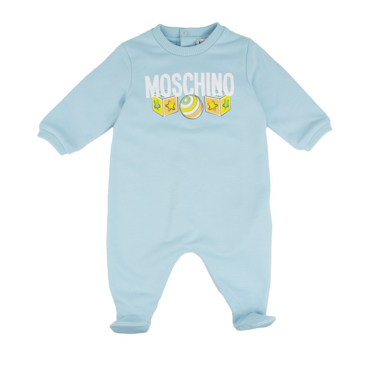 MOSCHINO Tutina celeste neonato