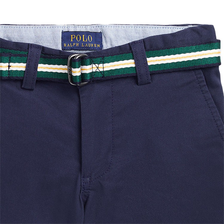 RALPH LAUREN Short in cotone con cinta color blu per bambino