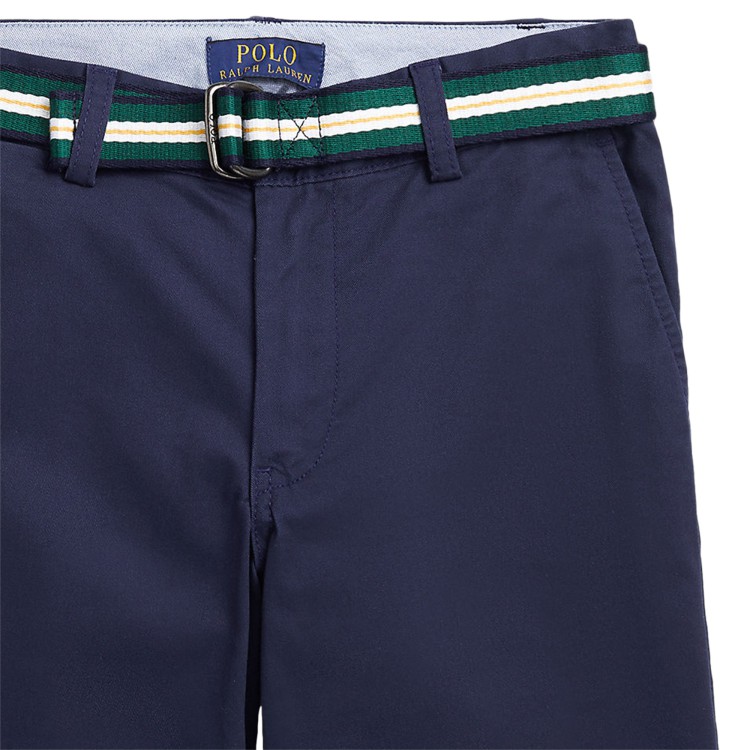 RALPH LAUREN Short in cotone con cinta color blu per bambino