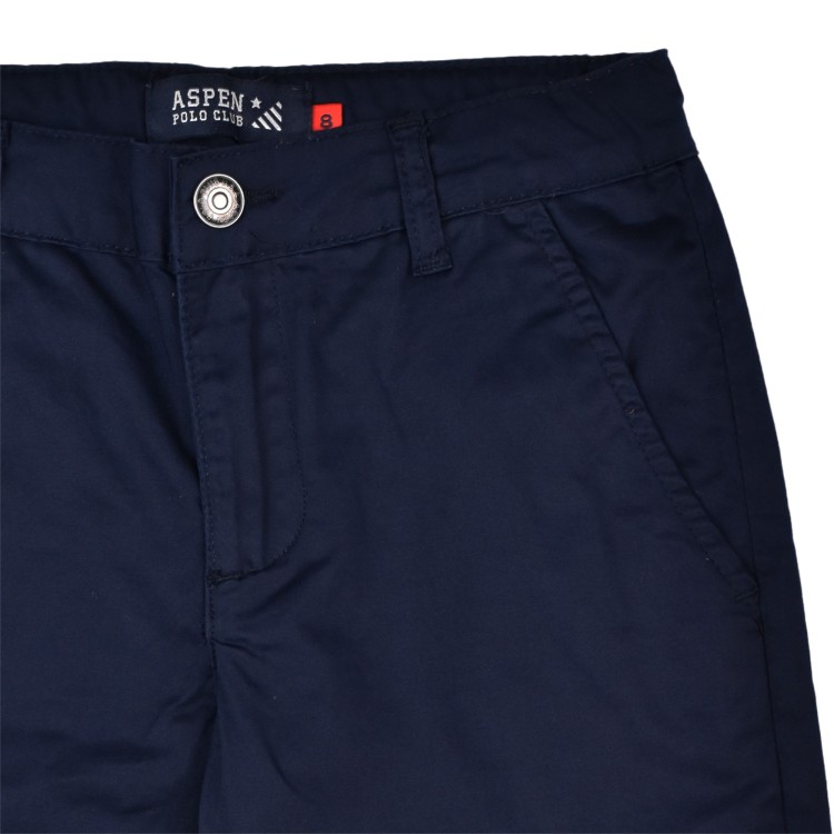 ASPEN POLO CLUB Short in cotone blu per bambino