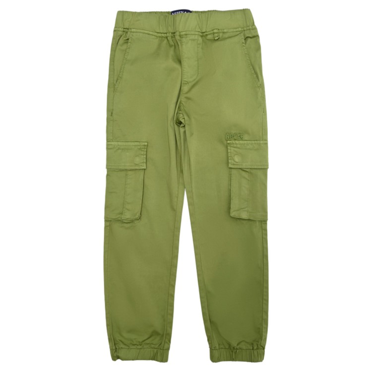 ASPEN POLO CLUB Pantalone cargo in cotone verde per bambino