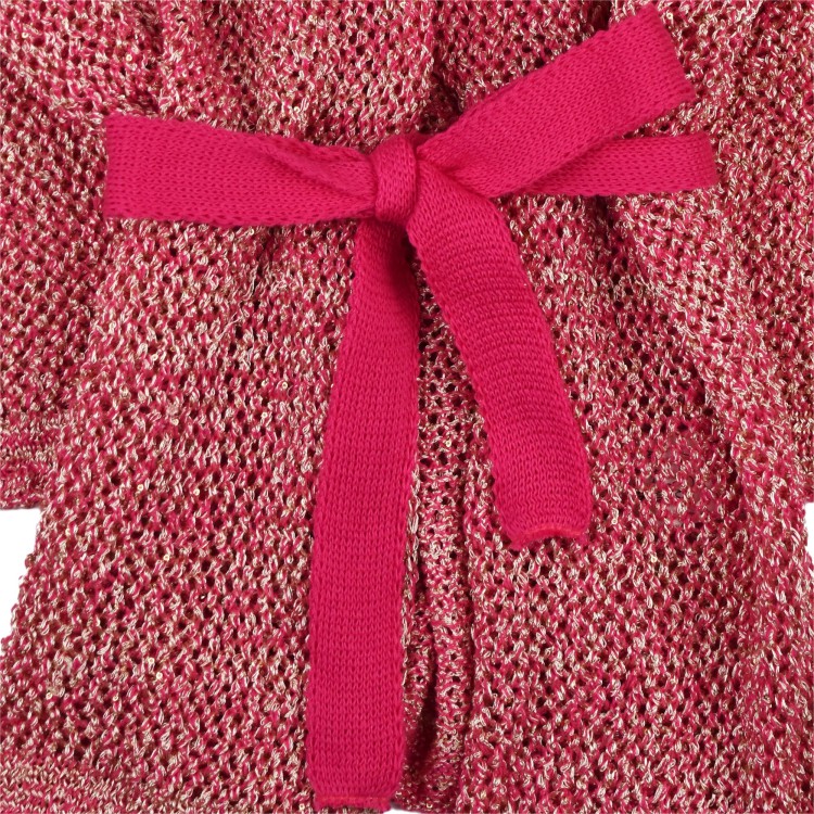 VICOLO Cardigan lungo in filo azalea per bambina