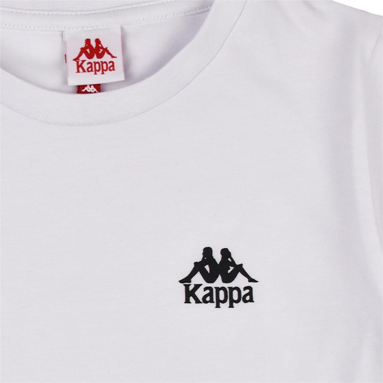 KAPPA T-shirt girocollo modello crop con maniche corte bianca  per bambina