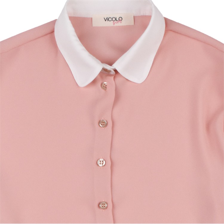 VICOLO Camicia  manica lunga rosa per bambina