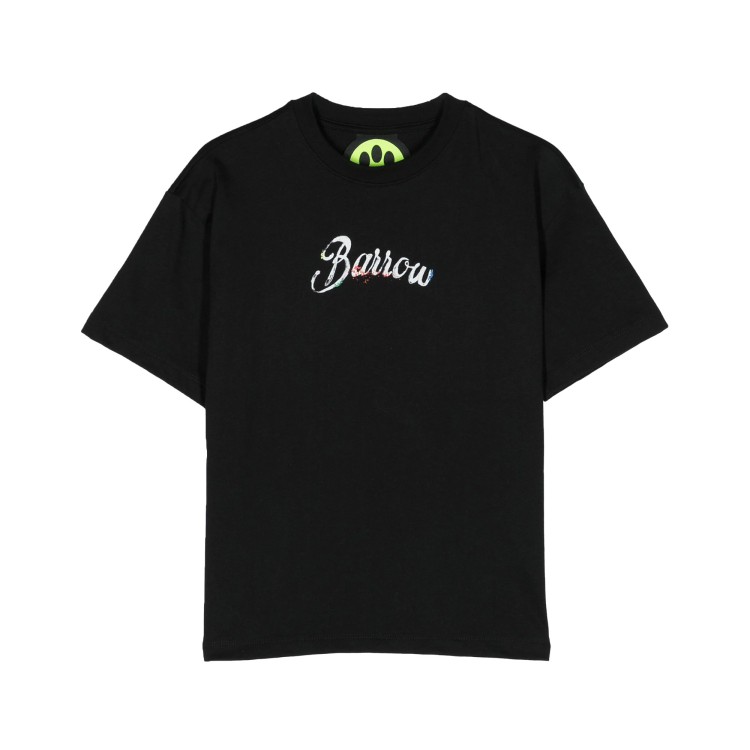 BARROW T-shirt nera con stampa logo per bambino