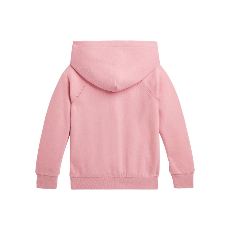 RALPH LAUREN Felpa zip con cappuccio rosa per bambina