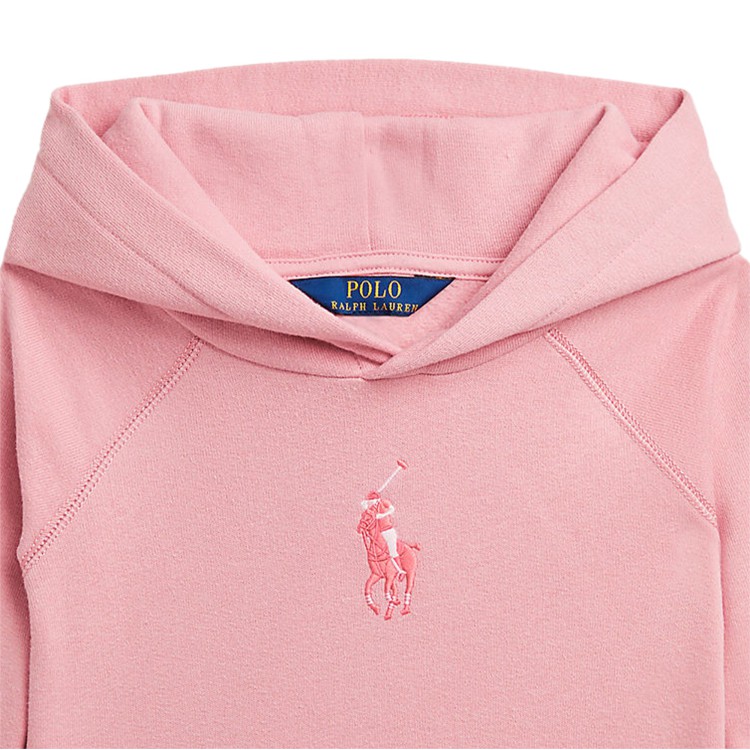 RALPH LAUREN Felpa zip con cappuccio rosa per bambina