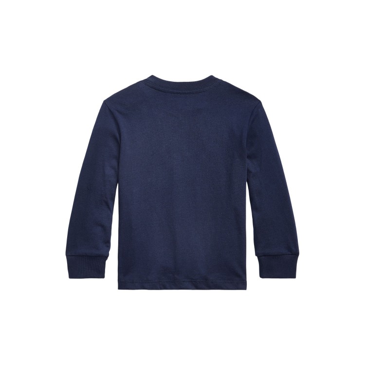 RALPH LAUREN T-shirt manica lunga blu per neonato