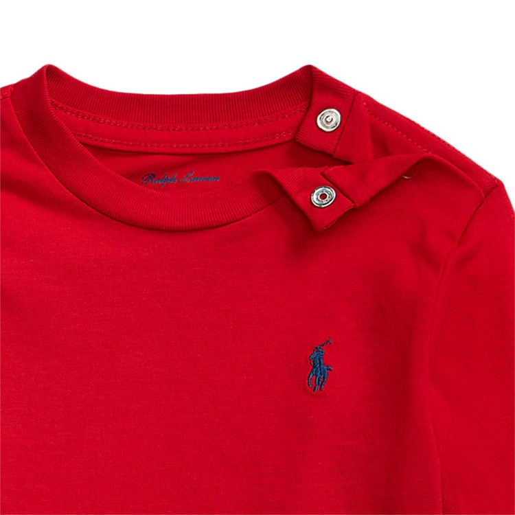 RALPH LAUREN T-shirt manica lunga rossa per neonato