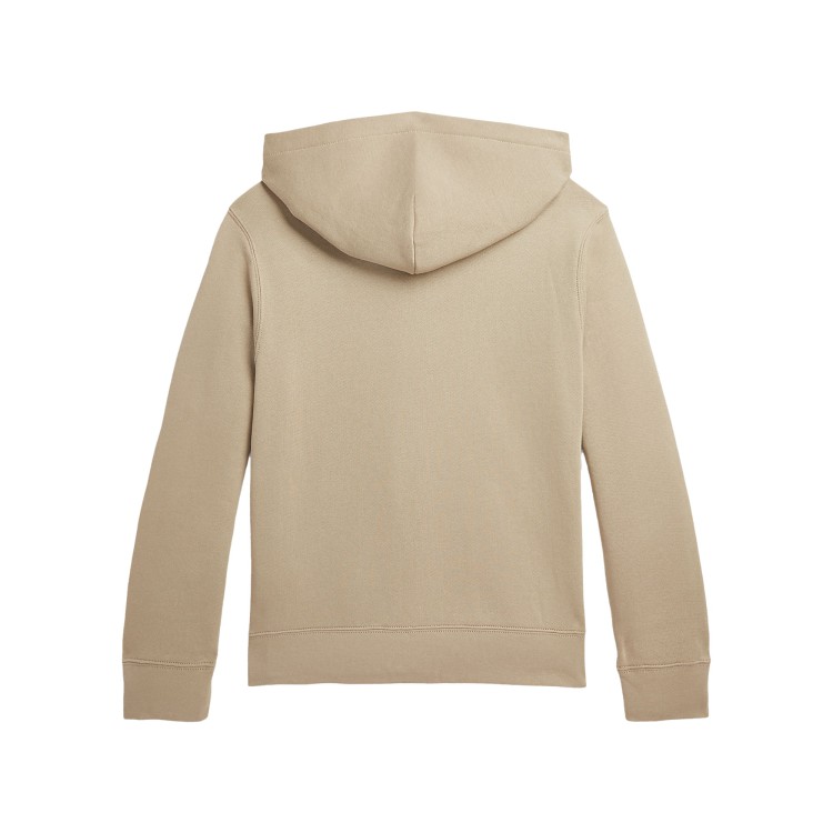 RALPH LAUREN Felpa zip con cappuccio beige per bambino