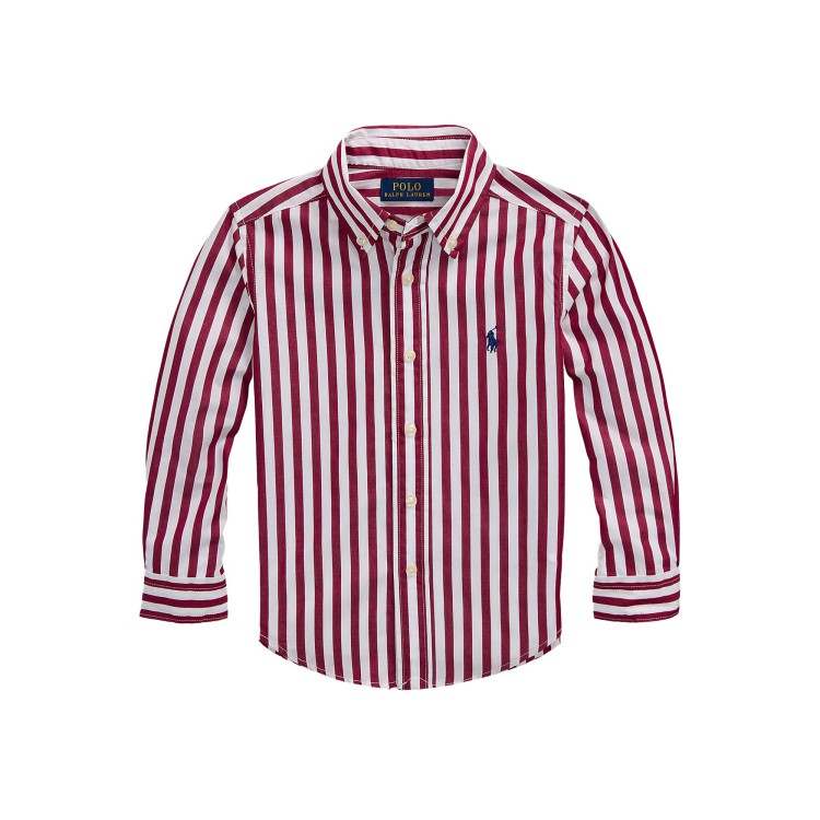 RALPH LAUREN Camicia a righe bianco rossa per bambino