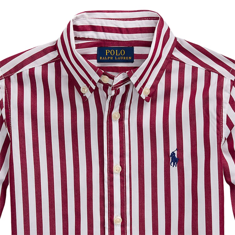 RALPH LAUREN Camicia a righe bianco rossa per bambino