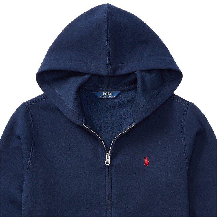 RALPH LAUREN Felpa con zip e cappuccio blu per bambino