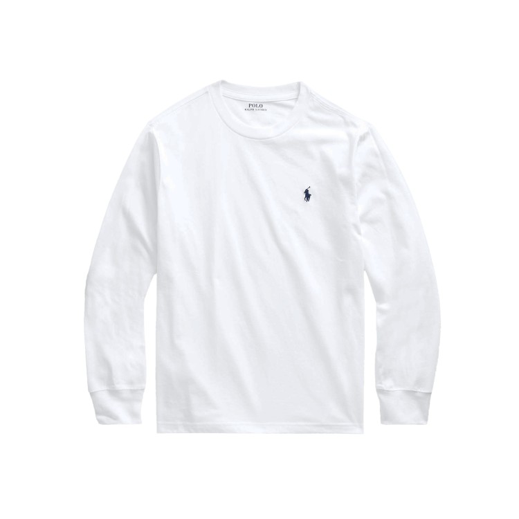 RALPH LAUREN T-shirt manica lunga bianco per bambino