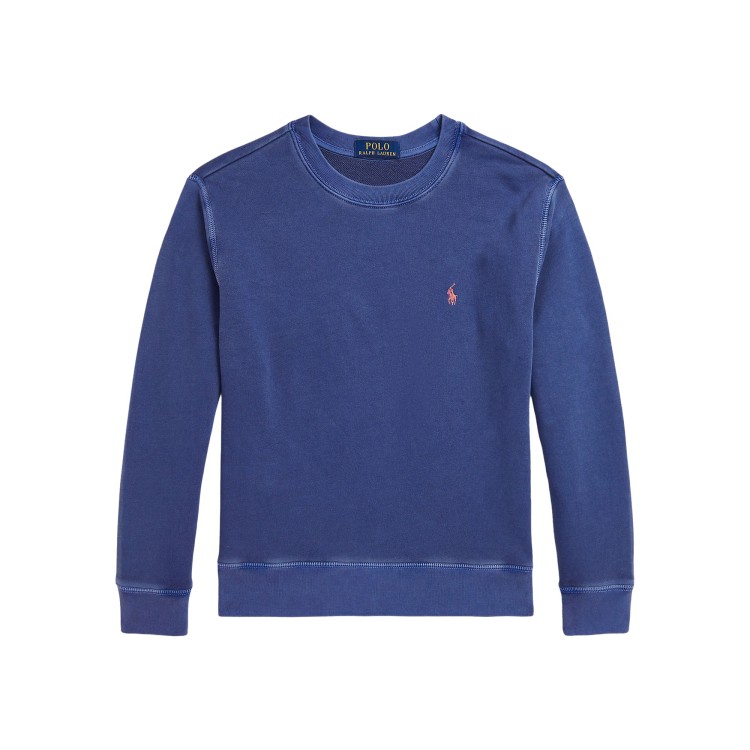 RALPH LAUREN Felpa girocollo bluette per bambino