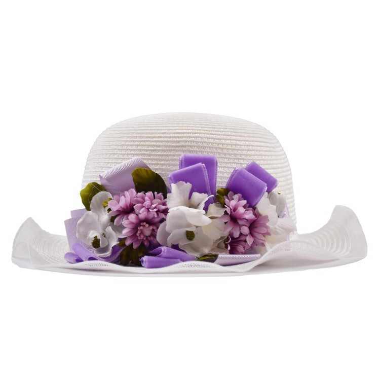 COLORI CHIARI Cappello elegante con applicazione bianco per neonata