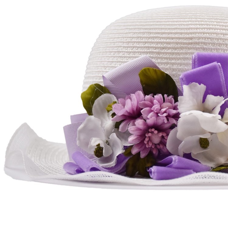 COLORI CHIARI Cappello elegante con applicazione bianco per neonata