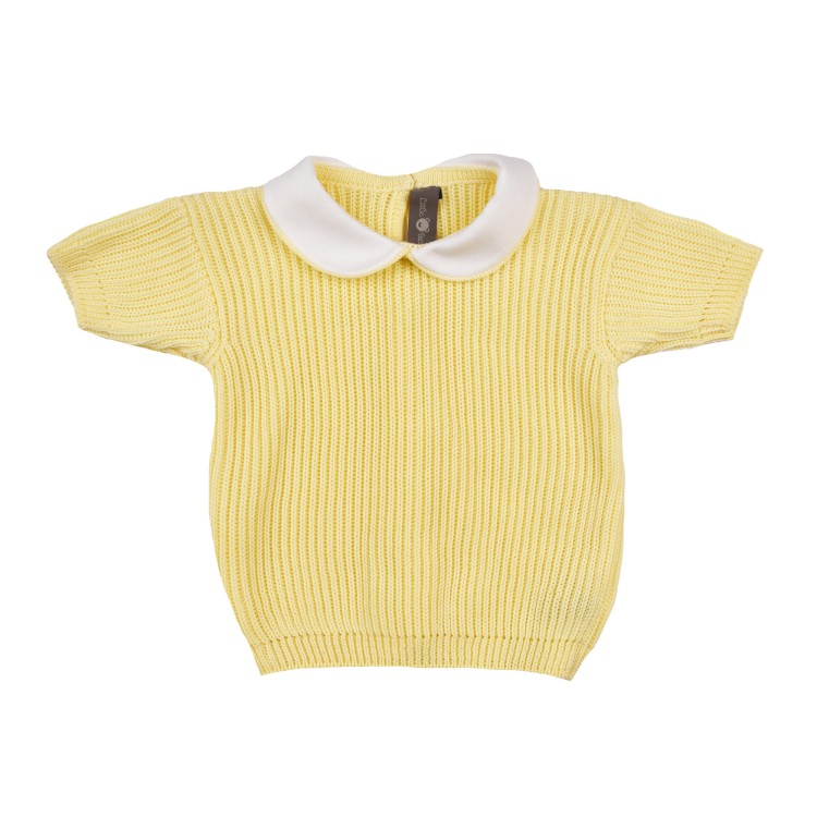 LITTLE BEAR Maglia maglia in filo cotone a coste giallo per neonato