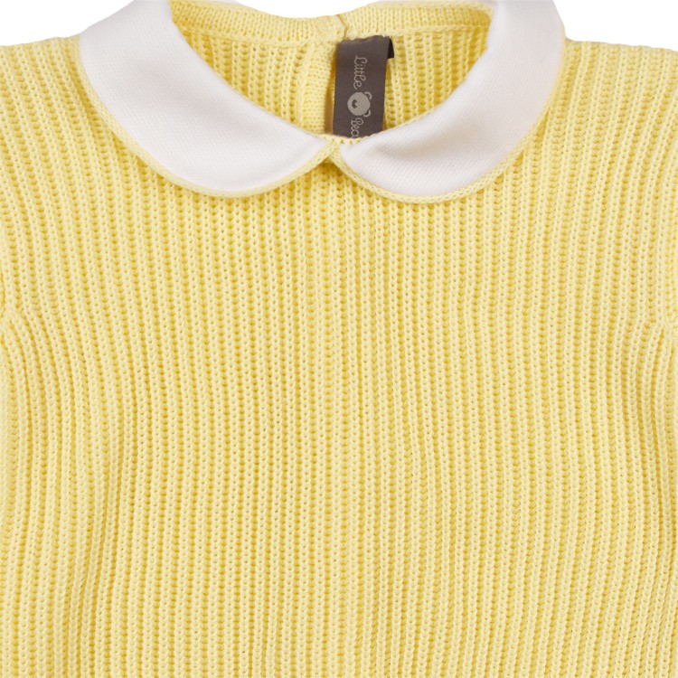 LITTLE BEAR Maglia maglia in filo cotone a coste giallo per neonato