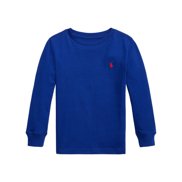 RALPH LAUREN T-shirt iconica modello girocollo bluette bambino