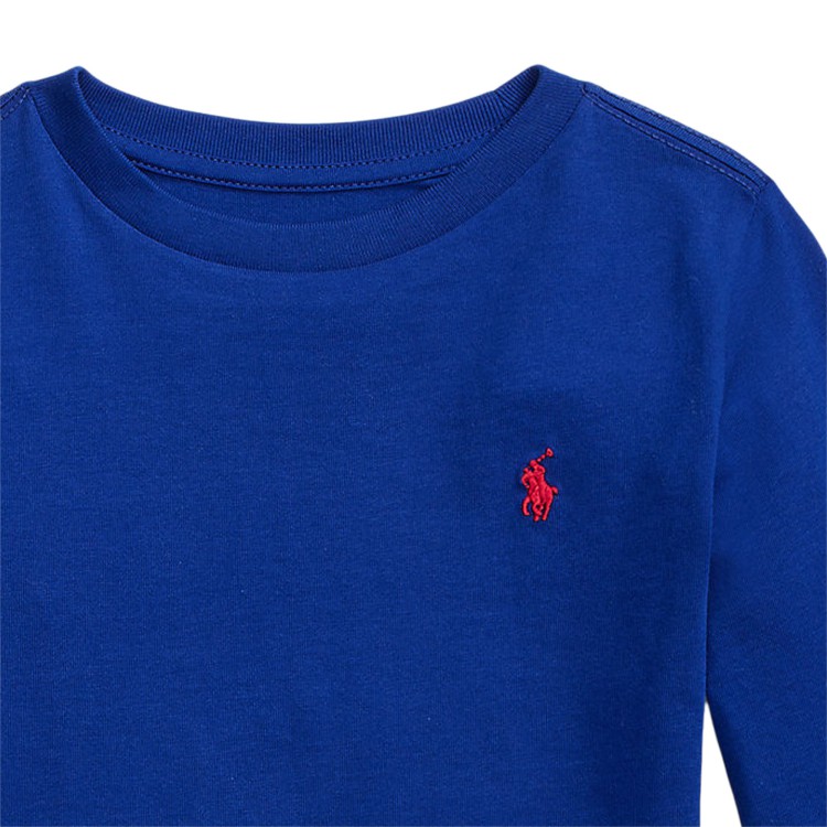 RALPH LAUREN T-shirt iconica modello girocollo bluette bambino