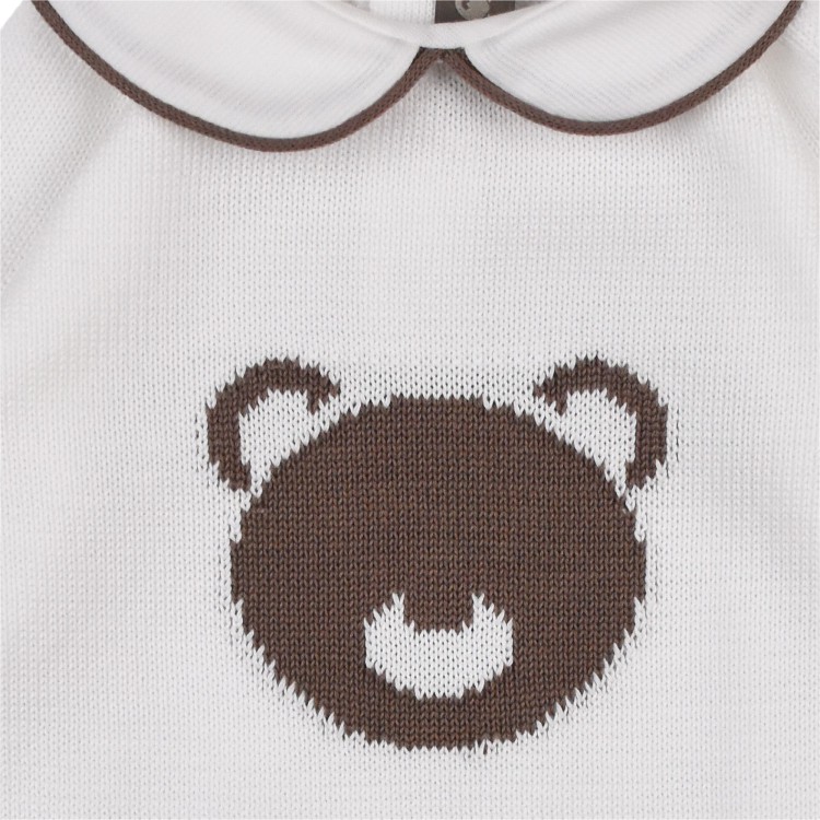 LITTLE BEAR Tutina in cotone bianco neonato