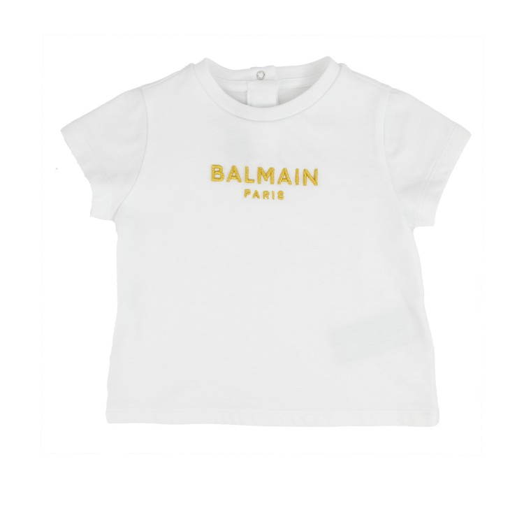 BALMAIN T-shirt bianca neonata