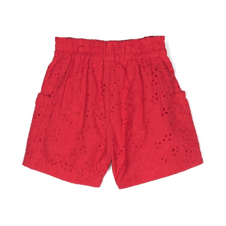 MONNALISA Short con pizzo sangallo rosso per bambina