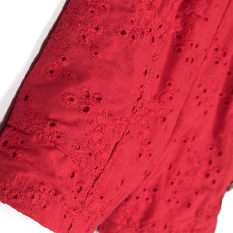 MONNALISA Short con pizzo sangallo rosso per bambina