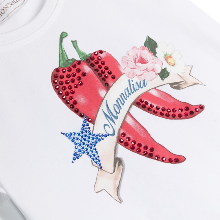 MONNALISA T-shirt con stampa bianca per bambina