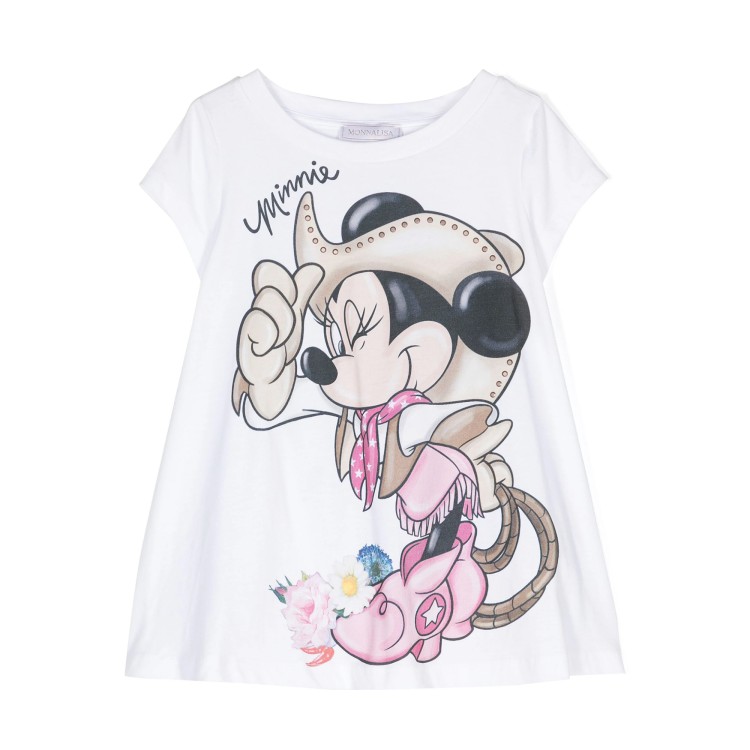 MONNALISA Maxi t-shirt con stampa grafica bianca per bambina