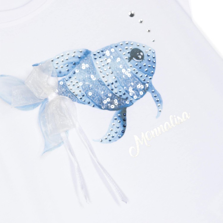 MONNALISA T-shirt con stampa grafica bianca per bambina