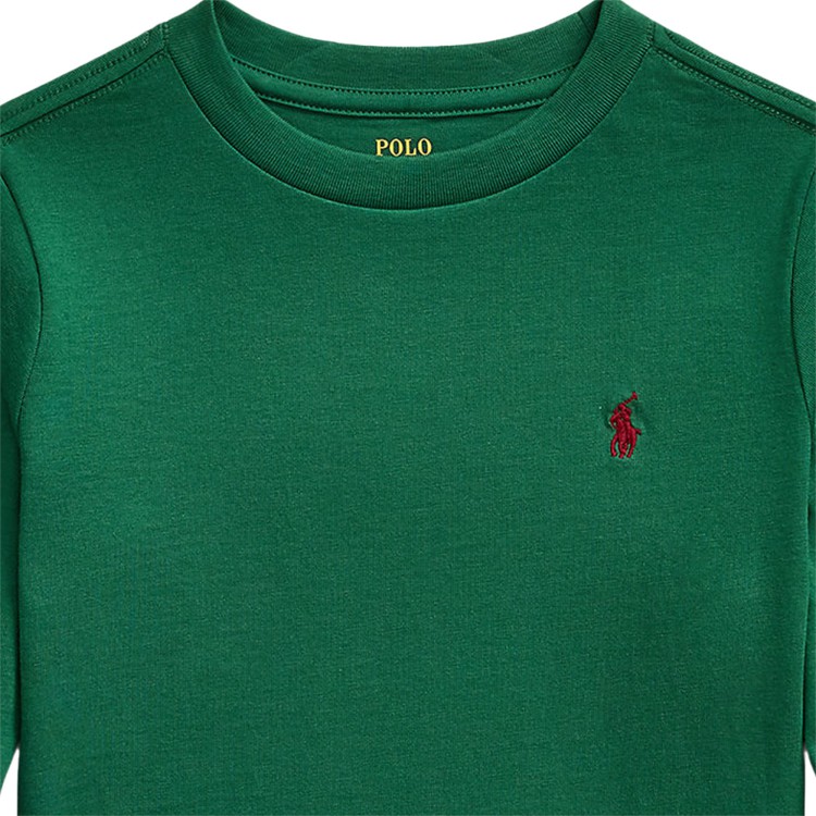 RALPH LAUREN T-shirt iconica modello girocollo verde bambino