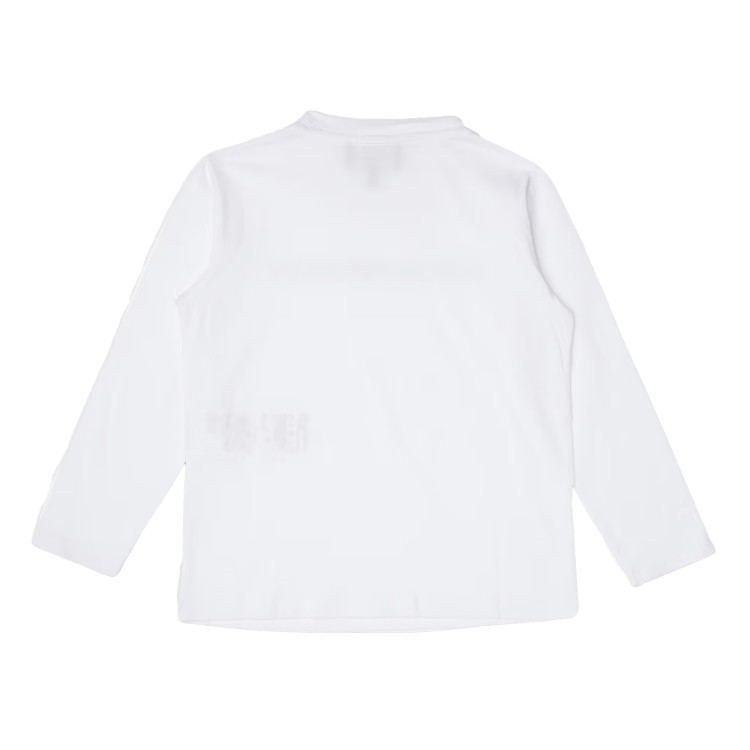 EMPORIO ARMANI Maglia bianca girocollo logo frontale bambino