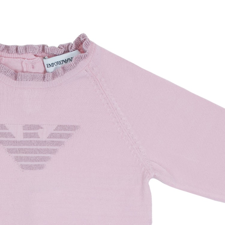 EMPORIO ARMANI Maglioncino in filo rosa per neonata