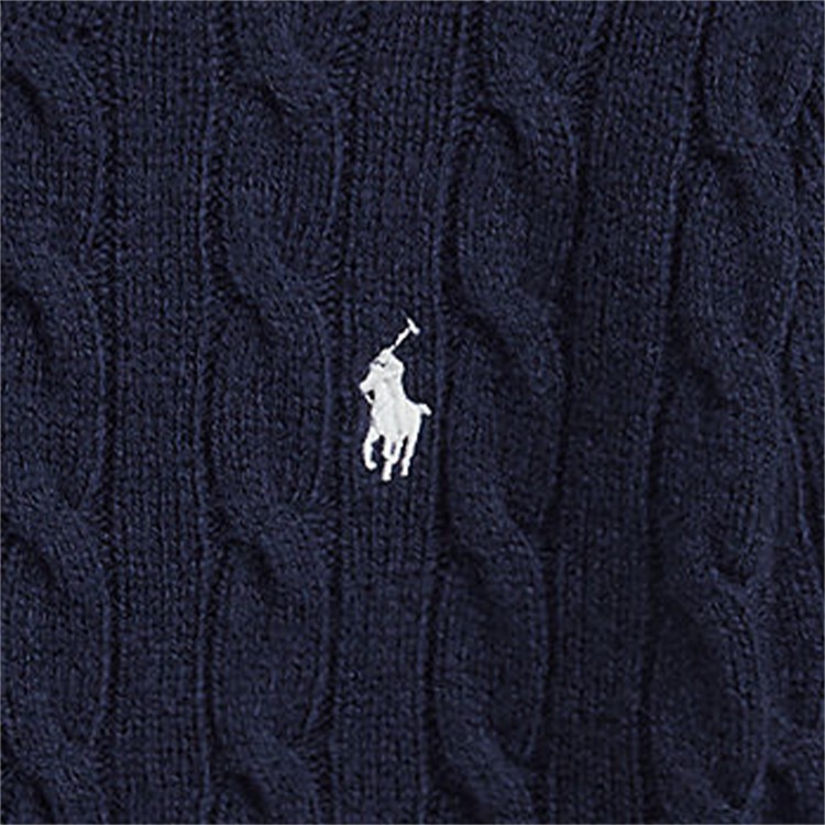 RALPH LAUREN Maglione blu navy con trecce bambini