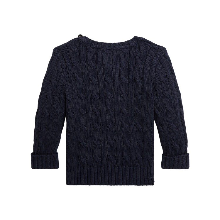 RALPH LAUREN Maglione blu navy a trecce bambini