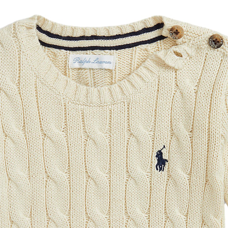 RALPH LAUREN PULLOVER.Natural