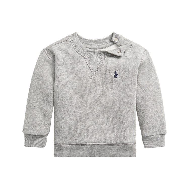 RALPH LAUREN Felpa grigia girocollo bambini