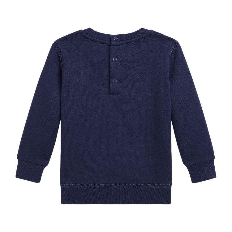 RALPH LAUREN Felpa blu navy Polo Bear bambini